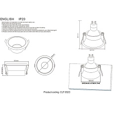 Встраиваемый светильник Crystal Lux CLT 052C WH-CH 1