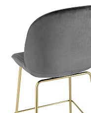 Барный стул Stool Group Турин со спинкой велюр серый золотые ножки 8329C VELVET GREY 5