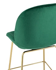 Полубарный стул Stool Group Турин со спинкой велюр изумрудный золотые ножки 8329A VELVET GREEN 5