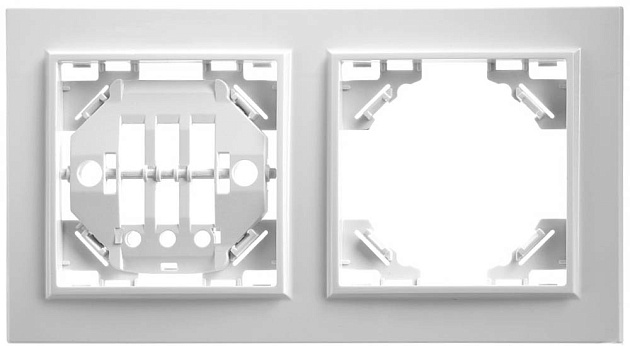Рамка 2-постовая Feron Stekker Эрна белая PFR00900201 39055 фото 