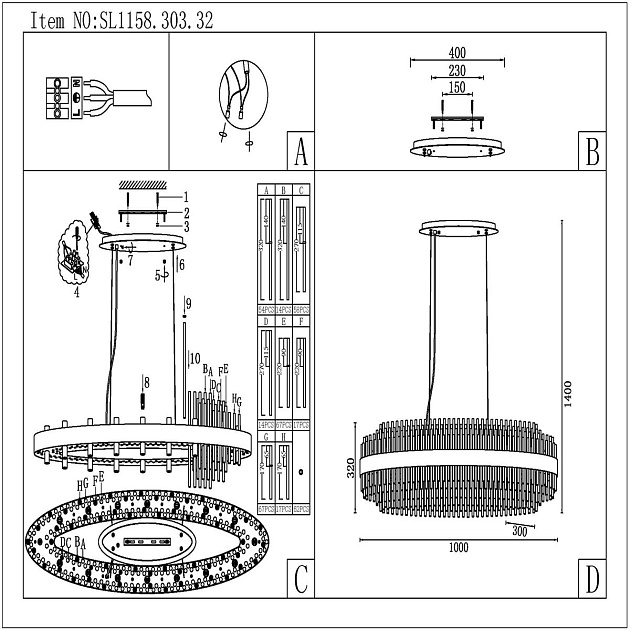 Подвесная люстра ST Luce Nitido SL1158.303.32 изображение 3 Подвесная люстра ST Luce Nitido SL1158.303.32 Фото № 3