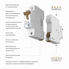 Автоматический выключатель Werkel 1P 50A C 4,5kA W901P504 4690389192739 2