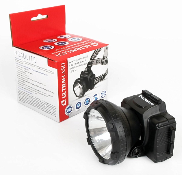 Налобный светодиодный фонарь Ultraflash Headlite аккумуляторный 90х75 33 лм LED5364 11258 фото 5