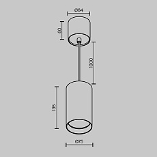 Подвесной светодиодный светильник Maytoni Technical Vol P100PL-20W3K-W 1