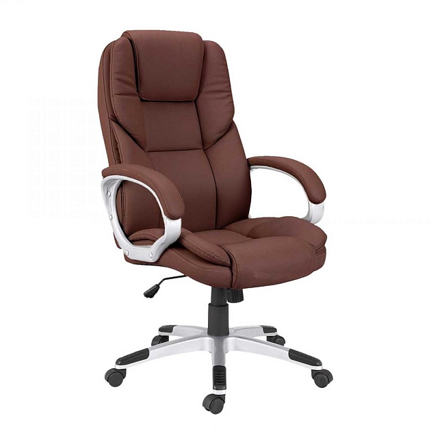 Кресло руководителя AksHome Leon коричневый, экокожа 44098 фото 