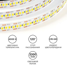 Светодиодная лента OGM 19,2W/m 240LED/m 2835SMD дневной белый 5M LSE-266 1