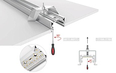 Профиль с рассеивателем Arlight S2-LINIA55-F-2500 ANOD+OPAL 021176 3