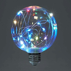 Лампа светодиодная Feron E27 3W RGB прозрачная LB-382 41678 1