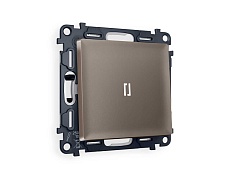 Комплект механизма 1-кл проходного выключателя AMBRELLA VOLT с подсветкой 5600K ALFA Темная бронза матовый QUANT (AP6320, VM105, G25W) MA632035