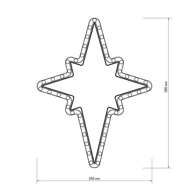 Светодиодная фигура Ardecoled Звездочка ARD-Star-M3-380X250-36Led Warm 025314 фото 3