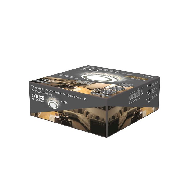 Встраиваемый светильник Gauss Backlight с подсветкой BL085  Фото № 3