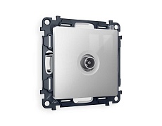 Комплект механизма TV розетки оконечной AMBRELLA VOLT ALFA Серебро глянец 50-870 MHz 1dB QUANT (AP4130, VM202) MA413010