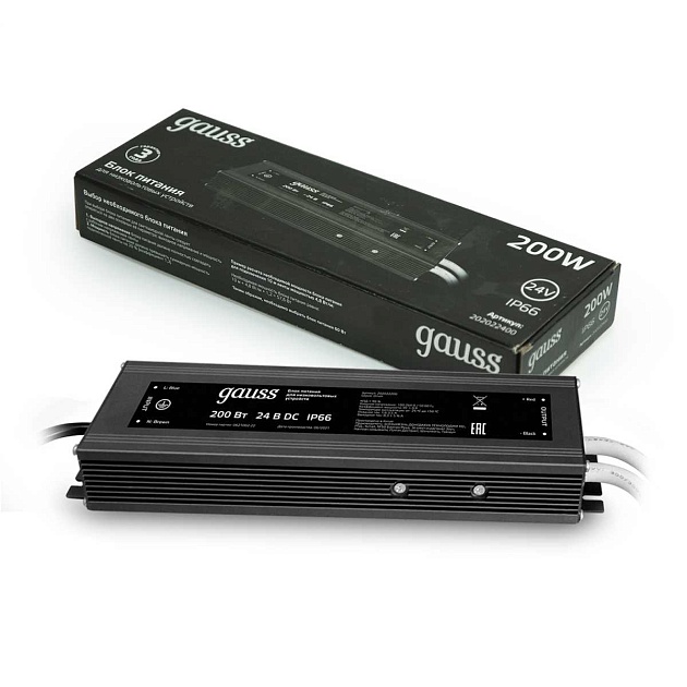 Блок питания Gauss 200W 24V IP66 202022400 Фото № 8