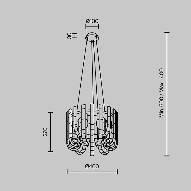 Подвесная люстра Modelux ML.6621.9 CR Фото № 3