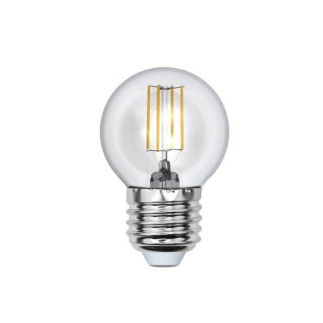 Лампа светодиодная филаментная Uniel E27 6W 3000K прозрачная LED-G45-6W/WW/E27/CL UL-00000196 фото 