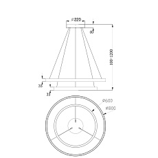 Подвесной светодиодный светильник Maytoni Rim MOD058PL-L74BS4K 2