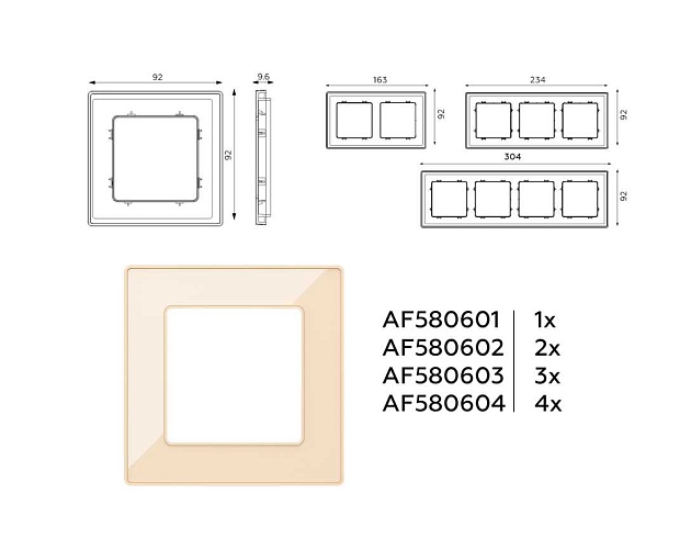 Рамка AMBRELLA VOLT AF580601 Фото № 3