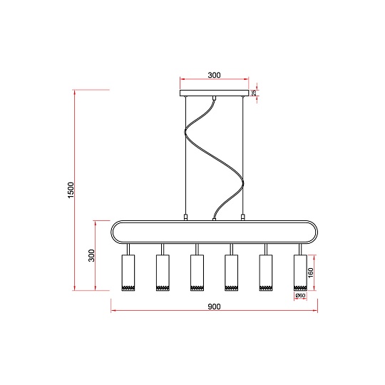 Подвесной светильник Vele Luce Brio VL5794P06 изображение 5 Подвесной светильник Vele Luce Brio VL5794P06 Фото № 5