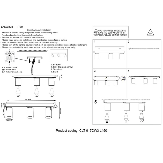 Спот Crystal Lux CLT 017CW3 L450 WH изображение 2 Спот Crystal Lux CLT 017CW3 L450 WH Фото № 2