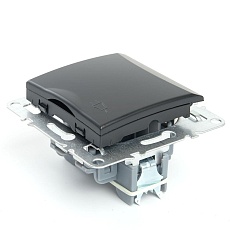 Розетка 2P+PE Stekker Эрна с крышкой черный PST16-9112-03 49156 4