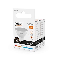 Лампа светодиодная Gauss GU5.3 7W 3000K матовая 13517 3