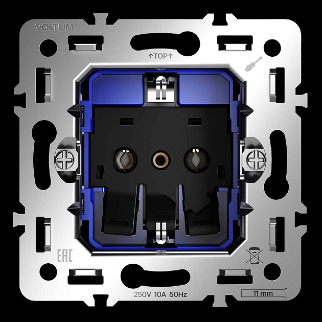 Механизм розетки с заземлением 16А S70 Voltum VLS0401M изображение 3 Механизм розетки с заземлением 16А S70 Voltum VLS0401M Фото № 3