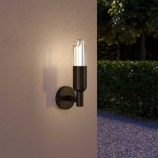 Уличный настенный светодиодный светильник Elektrostandard Isida 35165/U черный a062884 3