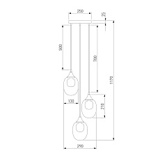 Подвесная люстра Eurosvet Spritz 70216/3 латунь 1