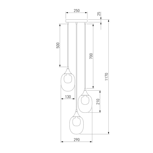 Подвесная люстра Eurosvet Spritz 70216/3 латунь Фото № 2