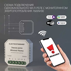 Реле Wi-Fi с мониторингом энергопотребления Elektrostandard 76009/00 a062688 1