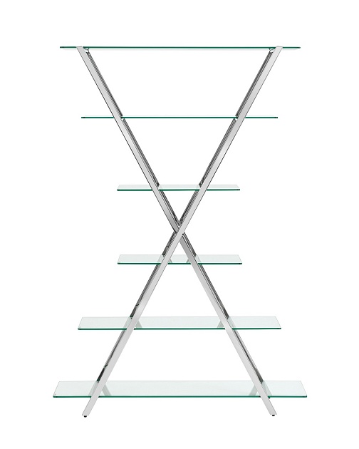 Стеллаж Stool Group Гейт прозрачное стекло сталь серебро EDCS-006 Фото № 2