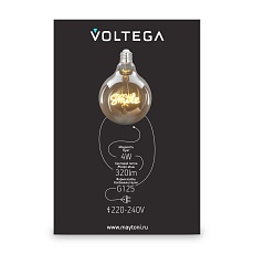 Лампа светодиодная филаментная Voltega 271 E27 4W 2500K желтая 8553 3
