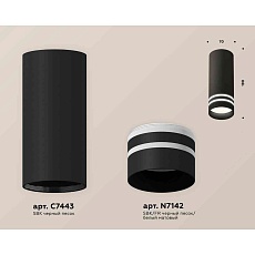 Комплект накладного светильника Ambrella light Techno Spot XS7443013 SBK/FR черный песок/белый матовый (C7443, N7142) 1