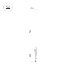 Ландшафтный светодиодный светильник Arlight KT-Canna-L750-1W Warm3000 034162 1