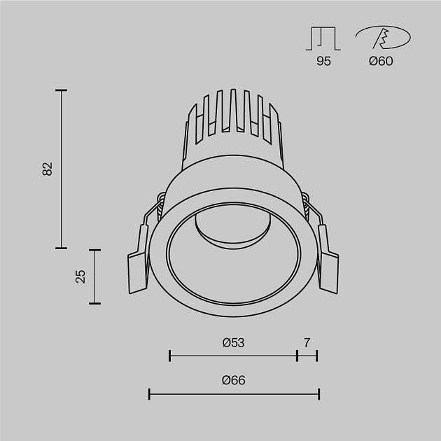 Встраиваемый светильник Maytoni Technical DL123-10W-4K-B изображение 5 Встраиваемый светильник Maytoni Technical DL123-10W-4K-B Фото № 5
