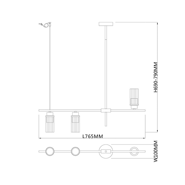 Подвесная люстра Escada Reverse 2100/3P Black Фото № 2