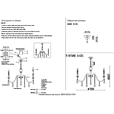 Подвесная люстра Crystal Lux MERCEDES SP8 GOLD/COLOR 1