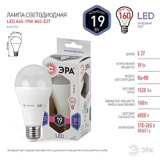 Лампа светодиодная ЭРА E27 19W 6000K матовая LED A65-19W-860-E27 Б0031704 1