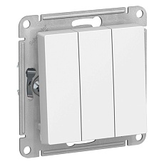 Выключатель трехклавишный Systeme Electric AtlasDesign 10A 250V белый ATN000131