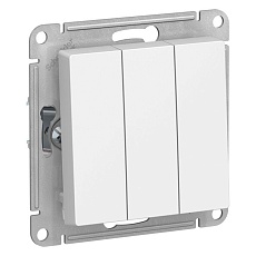 Выключатель трехклавишный Schneider Electric AtlasDesign 10A 250V белый ATN000131