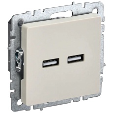 Розетка USB A+A 3.1А IEK Brite РЮ10-1-БрКр бежевая BR-U21-D31-K10