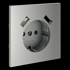 Накладка для розетки с заземлением и защитными шторками с USB A+A S70 (сталь) Voltum VLS000905