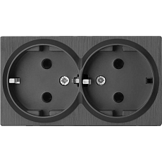 Розетка двойная с заземлением Werkel графит рифленый W1172004 4690389158650 2