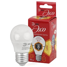 Лампа светодиодная ЭРА E27 8W 2700K матовая ECO LED P45-8W-827-E27 Б0030024 3