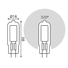 Лампа светодиодная Gauss G4 4.5W 4100K прозрачная 107807204 4