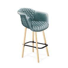 Барный стул Sheffilton SHT-ST31-C4/S94 Аквамарин/прозрачный лак/черный 5863251301