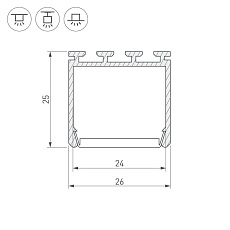 Профиль Arlight PLS-LOCK-H25-2000 ANOD 016386 2