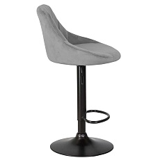 Стул барный DOBRIN LOGAN BLACK (серый велюр (MJ9-75)) 5007_BlackBase-LM LOGAN BLACK 4