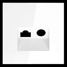 Накладка для розетки TV+RJ45 кат. 6, S70 (белый глянцевый) Voltum VLS002701 1