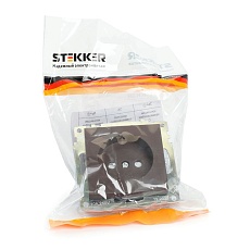 Розетка однаместная с защитной шторкой Stekker Катрин шоколад GLS10-7109-04 49025 3